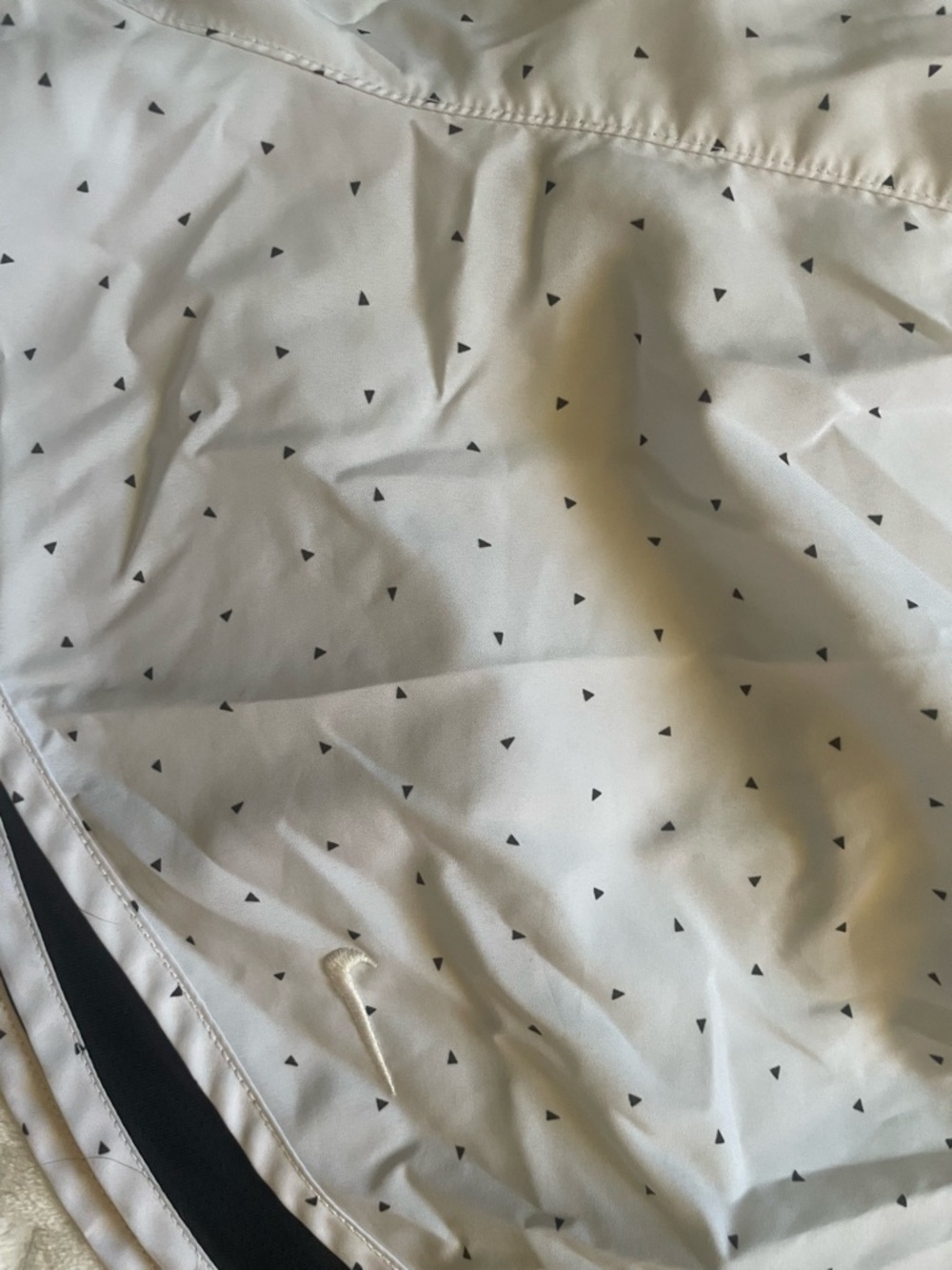 Nike White dri-fit shorts with Black Triangle Print